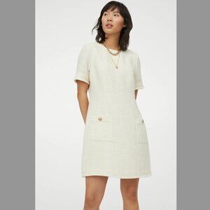 H&M Cream Tweed Boucle Mini Dress, Sz S